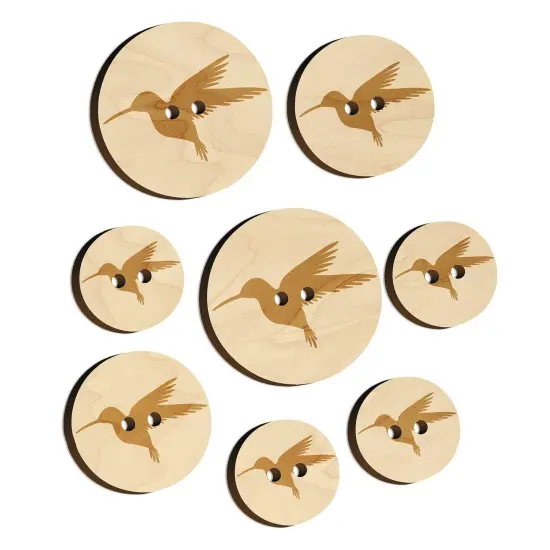 Hummingbird Silhouette Wood Buttons for Sewing Knitting Crochet DIY Craft {7}