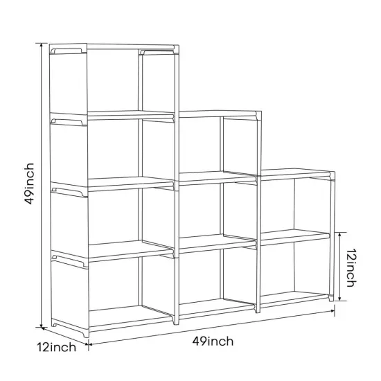 Kitcheniva Bookshelf Cube Storage Organizer DIY Bookcase Gray {4}
