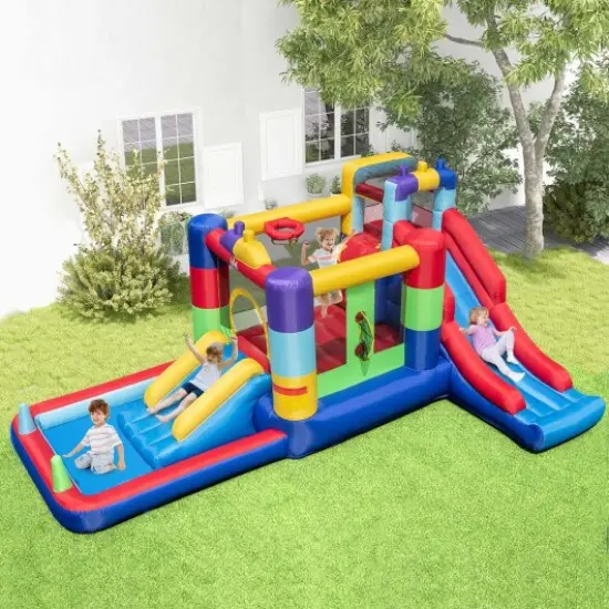 Inflatable Bounce House with 680W Blower and Ball Pit {1}