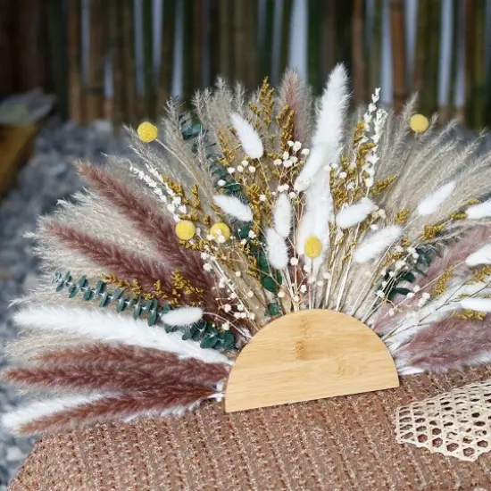 DIY Home Shelf Decor Hanging Boho Wall Decor Pampas Wreath Natural Dried Pampas {1}