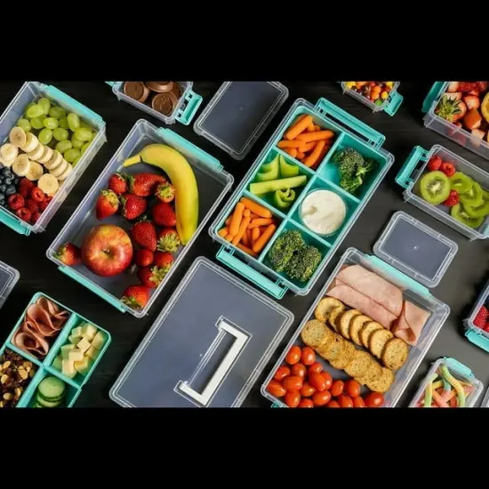 John Bead 4.5" Joy Filled Clear Stackable Organizer with Lids {4}