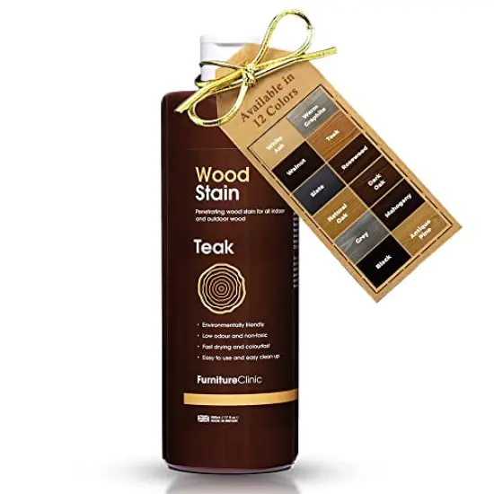 Wood Stain | Multiple Finishes | Fast Drying | Indoor and Outdoor Furniture and More | Water Based, Low Odor, Non-Toxic | Polyurethane| Teak (8.5oz / 250ml) {3}