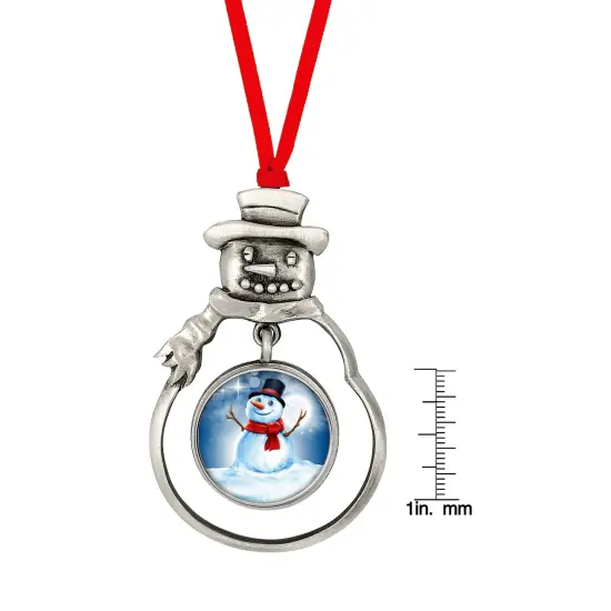 Snow Man Ornament With Colorized Quarter Snowman Coin {4}