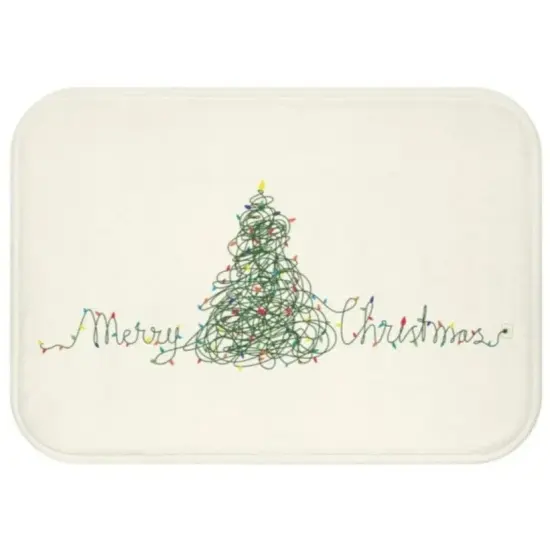 Christmas Tree Lights Bath Mat for Festive Home Decor {1}