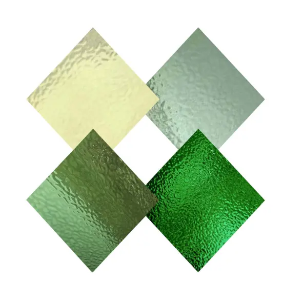 Wissmach 4 Sheet Mixed Color Variety Stained Glass Pack and Mosaic Glass, Green {1}