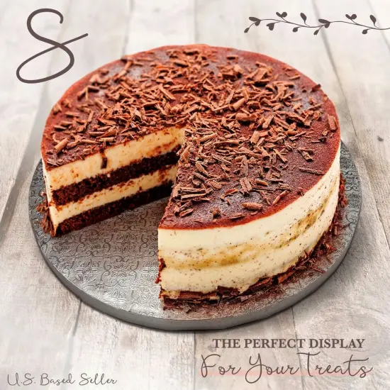 Round Cake Boards Bulk 12pk - Cake Drum Silver. {2}