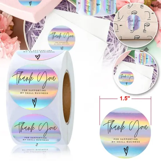 Kitcheniva 500 Pcs Thank You Stickers Supporting Business Labels Decor DIY {3}