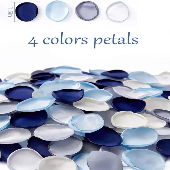 600PCS Silk Rose Petals Navy Blue Wedding Supplies Flower Girl Basket Table Aisle Runner Party Dinner Bridal Shower Decoration {3}