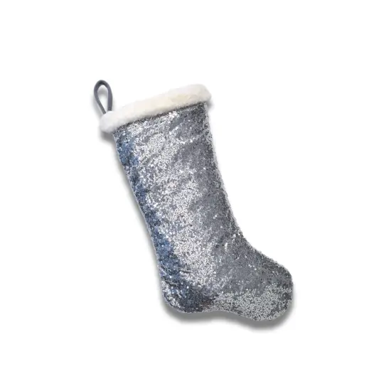Reflective Silver Sequin Stocking {1}