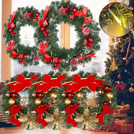 LED-Lit Christmas Wreath {5}