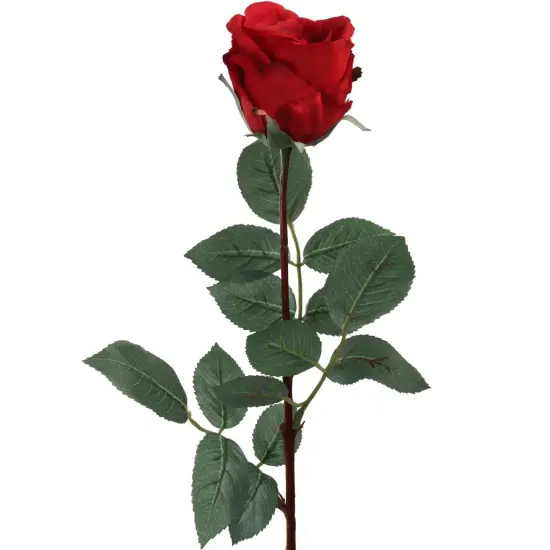 24-Pack: Red Rose Bud Stems with Silk Foliage - Lifelike Floral for Arrangements, Weddings & Home Decor, Floral Home by Artificial Flowers {1}
