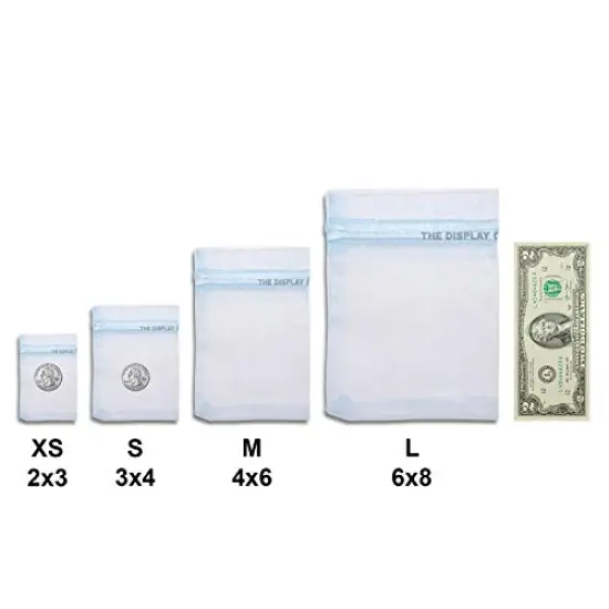 100 Pack 3x4 Blue Sheer Organza Gift Bags with Drawstring, Jewelry Candy Treat Wedding Party Favors Mesh Pouch {1}