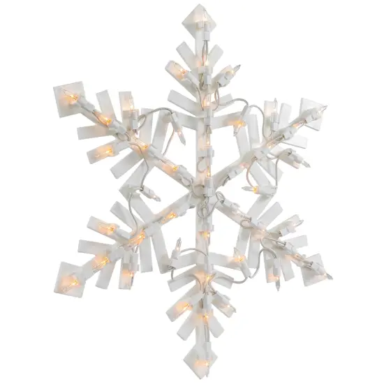 Northlight 15.5" White Lighted Snowflake Christmas Outdoor Window Silhouette {5}