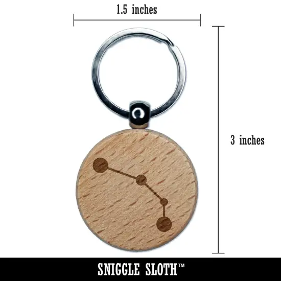Aries Zodiac Star Constellations Engraved Wood Round Keychain Tag Charm {2}