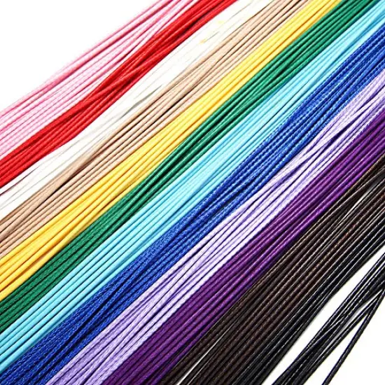60 Pieces Waxed Necklace Cord Bulk for Jewelry Making,Necklace Rope String with Clasp for DIY Bracelet Pendant,Multicolor(18 Inches and Thickness 1.5mm) {5}