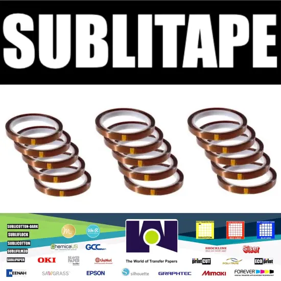 15 rolls Heat resistant tapes sublimation Press Transfer Thermal Tape 10mmx30m SUBLITAPE TAWNY {1}