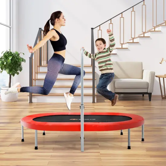 2-Person Foldable Mini Kids Fitness Rebounder Trampoline Red {2}