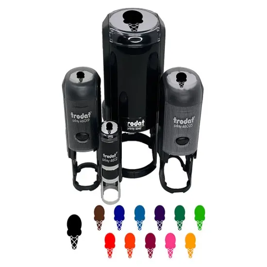 Single Scoop Ice Cream Cone Self-Inking Rubber Stamp Ink Stamper for Stamping Crafting Planners Sky Blue {2}