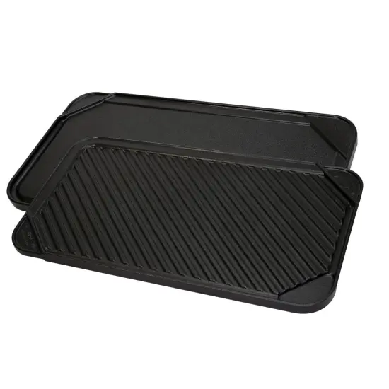 All American Reversible Grill Griddle Pan, Double Burner Nonstick Superconductive Heats Rapidly, Quick Defrost, Stovetop {1}