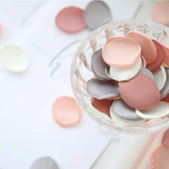 300PCS Silk Rose Petals Grey Pink Wedding Supplies Flower Girl Basket Table Aisle Runner Party Dinner Bridal Shower Decoration {2}