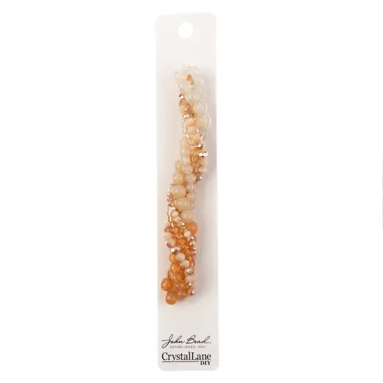 Crystal Lane DIY Amber Glow Twisted Glass & Pearls Beads, 5 Strands {3}