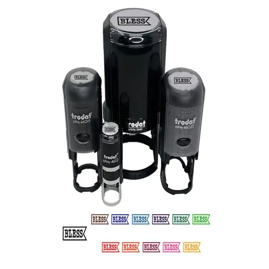 Bless in Flag Self-Inking Rubber Stamp Ink Stamper for Stamping Crafting Planners Pink {2}
