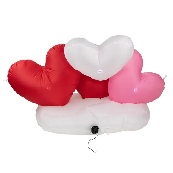 Northlight LED Lighted Inflatable Valentine's Day Conversation Hearts Outdoor Decoration - 5' Red {5}