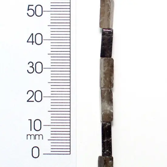 6 Packs of Square Tube Quartz Beads - Smoky - 4x13mm - 8" Strand {1}