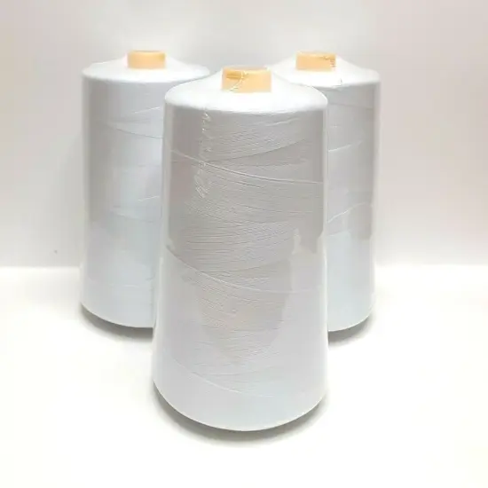 White Polyester Overlock Sewing Machine Threads {1}