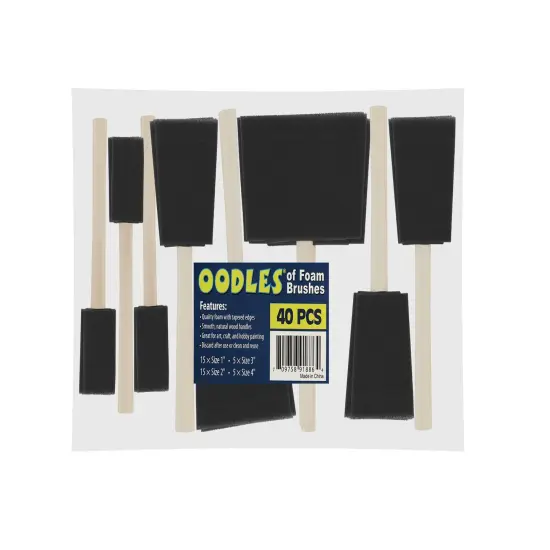 Oodles of Brushes 40 Assorted Sizes Foam Brushes Bulk - Economical brushes for Art, Craft, Hobby, and Home - Perfect For Painters, Students, Arts & Crafts, & More! {5}
