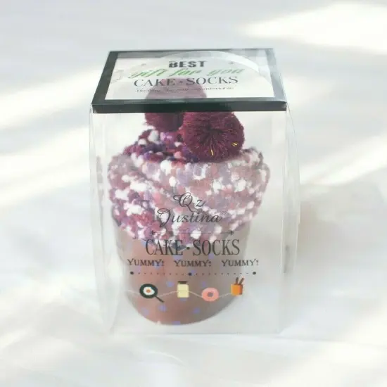 Kitcheniva Women Socks Soft Fluffy Cozy Casual Winter CUPCAKE Purple {1}