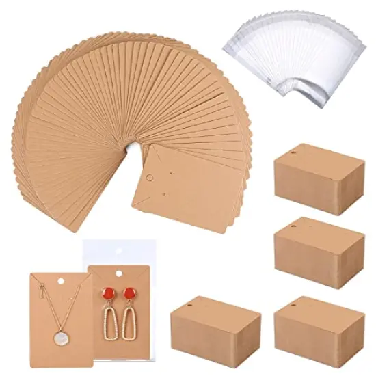 500 Pieces Earring Cards - holder Cards with 500 Pieces Bags, Display Cards for Earrings Necklace Display and Jewelry Packaging {2}