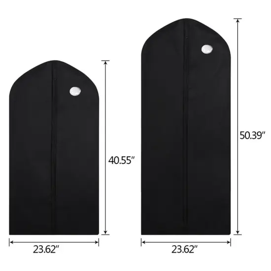 1 PC Clothes Garment Dustproof Cover Suit Coat Dress Hanging Storage-BLACK {7}