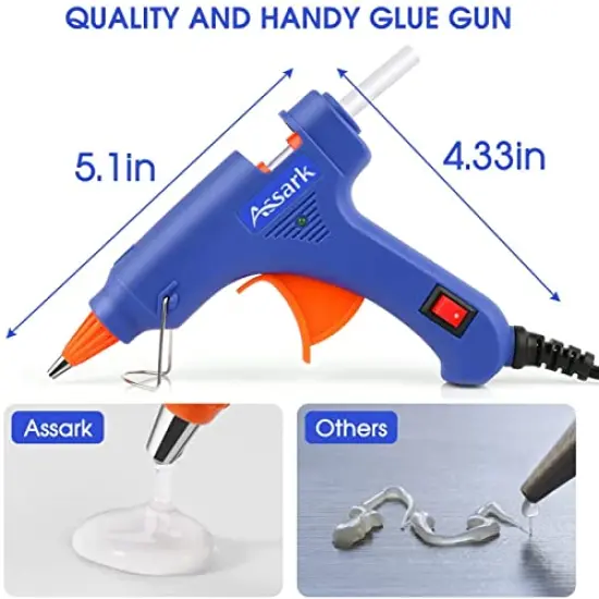 Glue Gun, Mini Hot Glue Gun Kit with 30 Glue Sticks for School Crafts DIY Arts Quick Home Repairs, 20W (Blue) {4}
