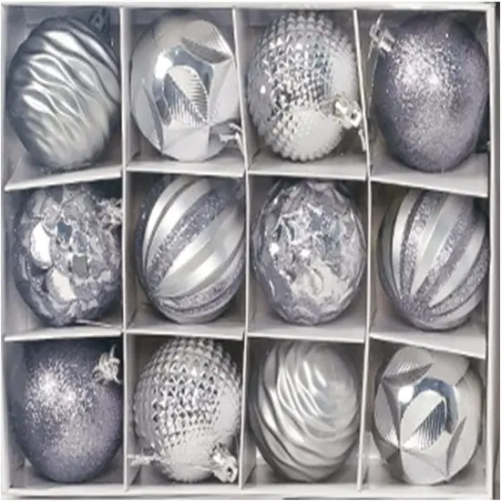 Christmas Tree Ornaments, 34PC Christmas Ball Decoration Silver {6}