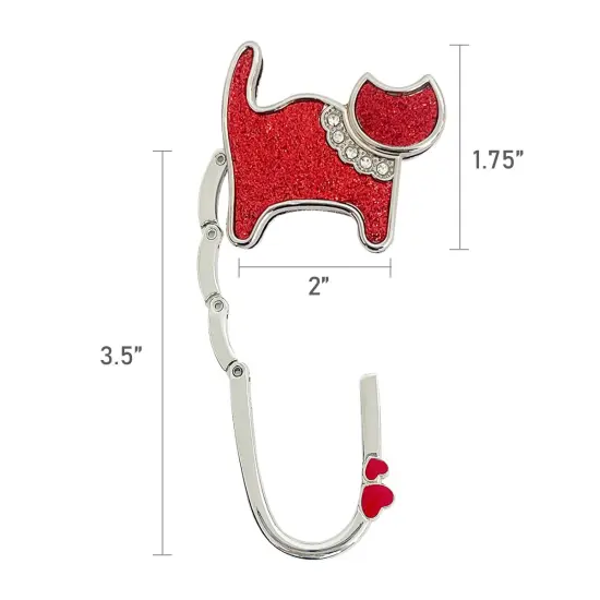 Wrapables Stylish Purse Hook Hanger, Foldable Handbag Table Hanger, Red Cat {6}
