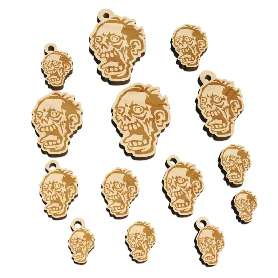 Zombie Undead Creepy Head Mini Wood Shape Charms Jewelry DIY Craft {7}