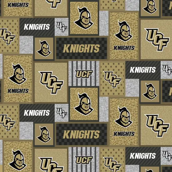Sykel Enterprises-University of Central Florida Fleece Fabric-UCF Knights College Patch Fleece Blanket Fabric-Sold by the yard {1}