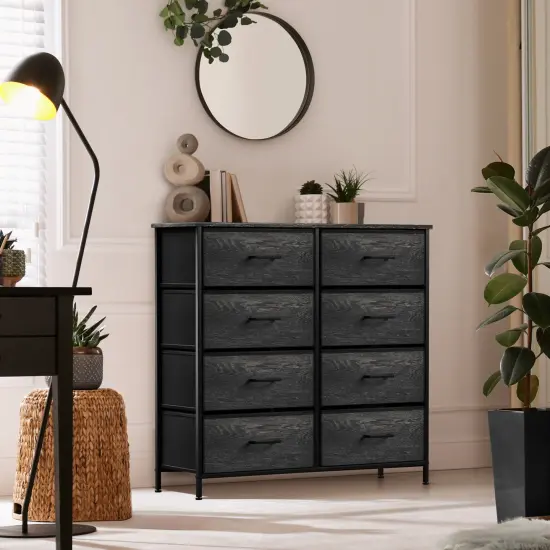 Sorbus Extra Wide Dresser Organizer With 8 Drawers - Large Storage Furniture for Bedroom, Hallway, Living Room, Nursery & Closet Rustic black {5}