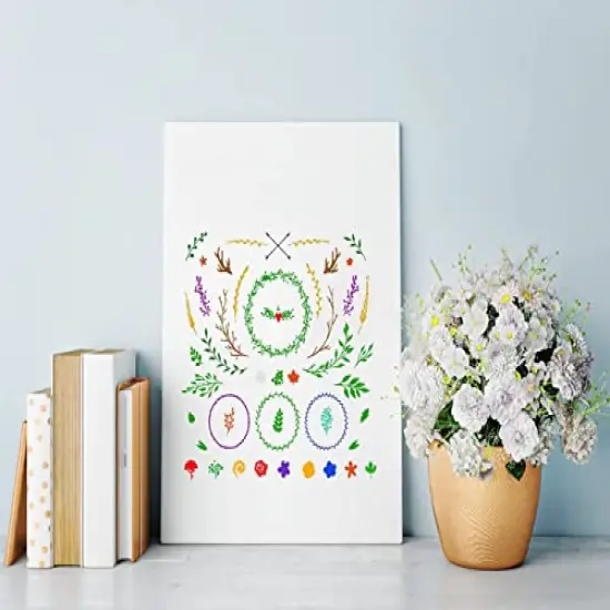 Hying Christmas Wreath Branch Clear Stamp for Christmas Card Making Scrapbooking Crafting DIY Decoration, Flower Leaves Christmas Transparent Silicone Stamp for Embossing Album Craft, Christmas Stamps {5}