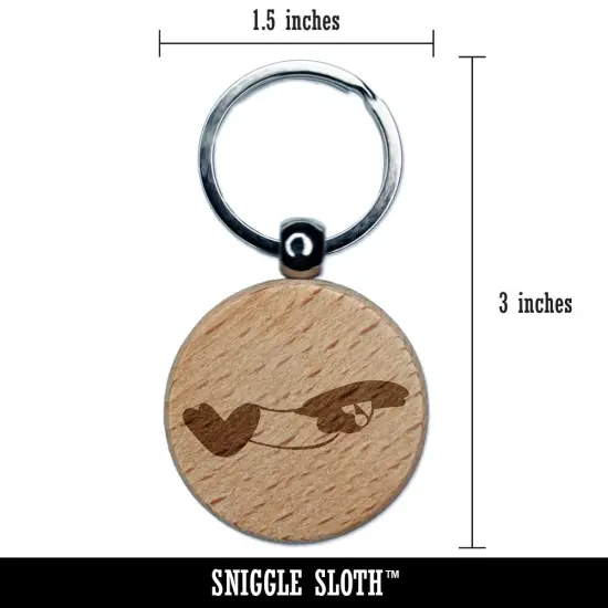 Swimming Swimmer Butterfly Stroke Engraved Wood Round Keychain Tag Charm {2}