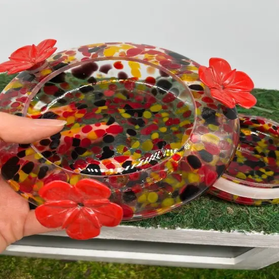 Hummingbird Feeder - Carnival Glass {5}