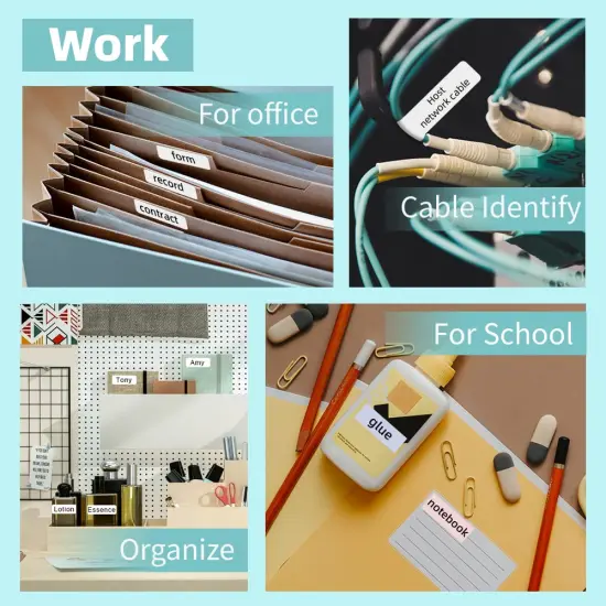 D30 Label Maker Machine with Tape, Portable Bluetooth Printer, Small Smart Phone Handheld Sticker Mini Labeler Multiple Templates Font Icon Easy to Use Inkless Rechargeable F Office Home {3}