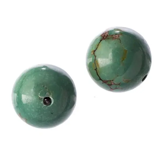 Earth's Jewel 14mm Turquoise Green Dyed Stabilized Semi-Precious Strung Bead {2}