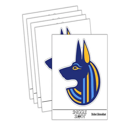 Anubis Head Egyptian God of Death Waterproof Vinyl Phone Tablet Laptop Water Bottle Sticker Set - 5 Pack {2}