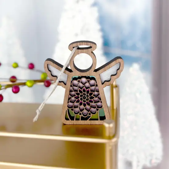 3.5" (H) Chrysanthemum Ornament - Handcrafted in Texas - Mother's Angels&reg; Christmas Angel Wings Figurine {3}
