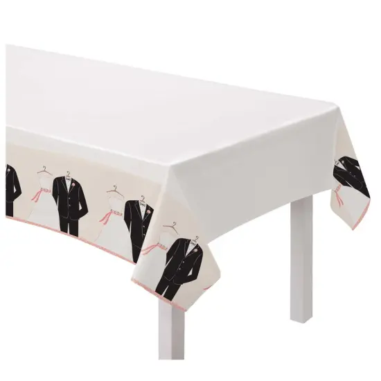 Wedding Attire Plastic Table Cover, 1ct {1}