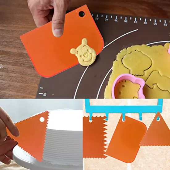 12 PcsCake Scraper Smoother Tool Set, Cake Smoothing Cutter Plate Tool Combo, Cake Icing Scrapper Cake Edge Decorating Tool. {6}