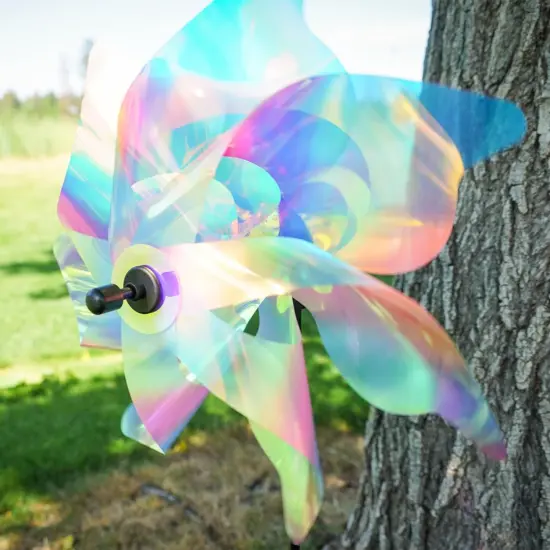 18-inch Striped Iridescent Pinwheel Spinner {4}