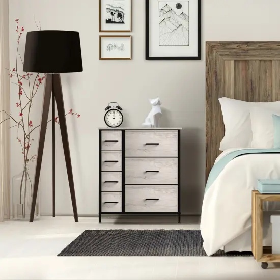 Sorbus Dresser with Drawers - Furniture Storage Tower Unit for Bedroom, Hallway, Closet, Office Organization - Steel Frame, Wood Top, Easy Pull Fabric Bins Rustic Beige {2}